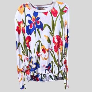 Tory Burch Multicolor Floral Long Sleeve Top